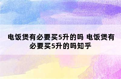 电饭煲有必要买5升的吗 电饭煲有必要买5升的吗知乎